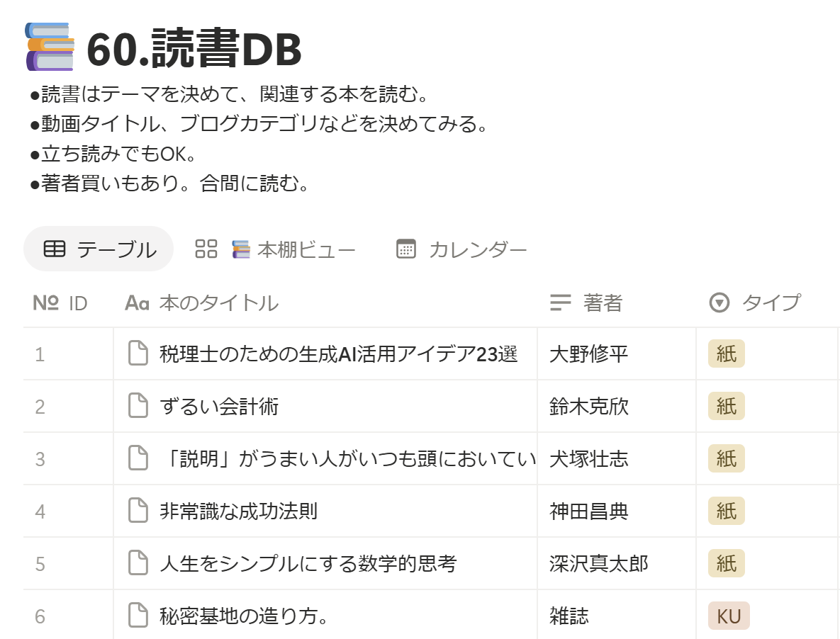 Notion読書データベース